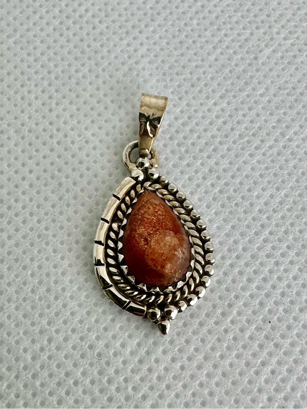 Sterling Silver Teardrop Sunstone Pendant